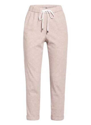 Peserico Hose im Jogging-Stil mit Galonstreifen, Beige