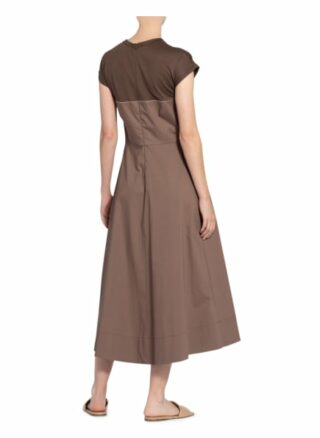 Peserico Kleid im Materialmix, Braun