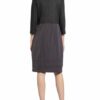 Peserico Kleid im Materialmix, Grau