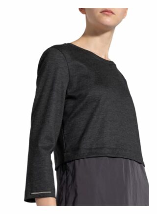 Peserico Kleid im Materialmix, Grau