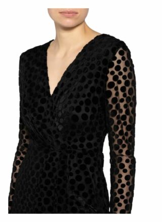 Phase Eight Kleid Sassy mit Samtbesatz, Schwarz