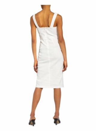 Pinko Kleid Allegro mit Leinen, Weiß