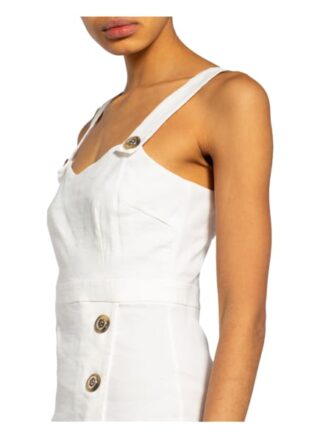 Pinko Kleid Allegro mit Leinen, Weiß