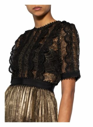 Reiss Kleid Athena mit Lochspitze, Schwarz