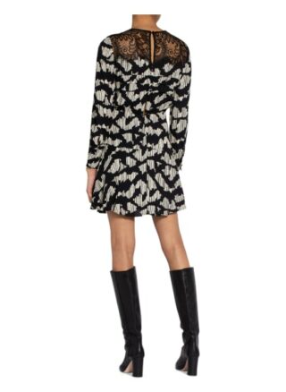 Reiss Kleid Miya mit Spitzenbesatz, Schwarz