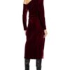 Reiss One-Shoulder-Kleid Bella aus Samt, Rot