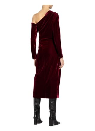 Reiss One-Shoulder-Kleid Bella aus Samt, Rot