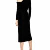 Reiss One-Shoulder-Kleid Bella aus Samt, Schwarz