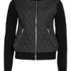 Reiss Steppjacke Ayla im Materialmix, Schwarz