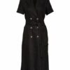 Riani Hemdblusenkleid aus Leinen, Schwarz