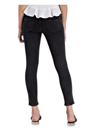 rich&royal Black Satin Skinny Jeans Damen, Schwarz