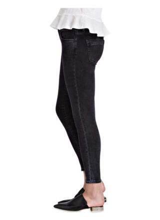 rich&royal Black Satin Skinny Jeans Damen, Schwarz