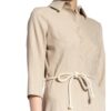 Rinascimento Hemdblusenkleid mit 3/4-Arm, Beige