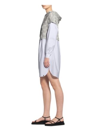 Rinascimento Kleid im Materialmix, Grau