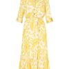 Rinascimento Kleid mit 3/4-Arm, Gelb