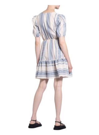 Rinascimento Kleid mit Stickereien, Blau