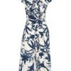 Rinascimento Kleid mit Volants, Blau