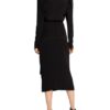 Rotate Birger Christensen Kleid in Wickeloptik, Schwarz