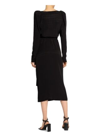 Rotate Birger Christensen Kleid in Wickeloptik, Schwarz