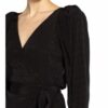 Rotate Birger Christensen Kleid in Wickeloptik, Schwarz