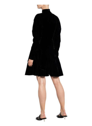 Rotate Birger Christensen Samtkleid Number 25, Schwarz
