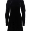 Rotate Birger Christensen Samtkleid Number 25, Schwarz