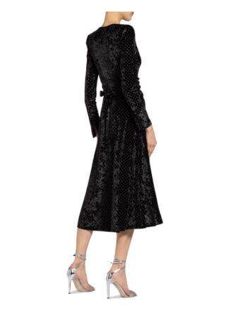 Rotate Birger Christensen Samtkleid, Schwarz