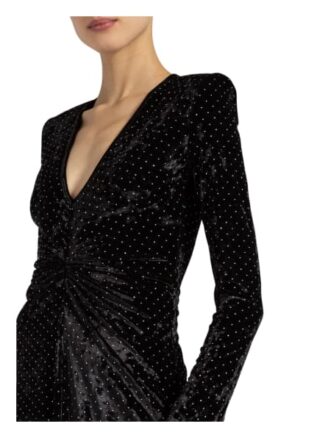 Rotate Birger Christensen Samtkleid, Schwarz