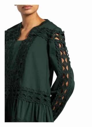 S.Oliver Black Label Kleid mit Lochspitze, Grün