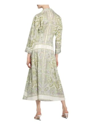 Sandro Hemdblusenkleid mit Leinen, Weiß