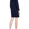 Sandro Jacquard-Kleid mit Rüschenbesatz, Blau