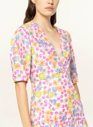 Sandro Kleid mit Leinen, Pink