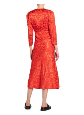 Sandro Kleid mit Seide und 3/4-Arm, Rot
