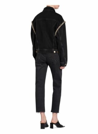 Sandro Oversized-Jeansjacke, Schwarz