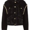 Sandro Oversized-Jeansjacke, Schwarz