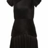 Sandro Plissee-Kleid, Schwarz