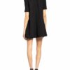 Self-Portrait Kleid mit Spitzenbesatz, Schwarz