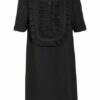 Self-Portrait Kleid mit Spitzenbesatz, Schwarz