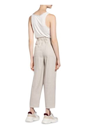 Set 7/8-Hose mit Leinen, Beige