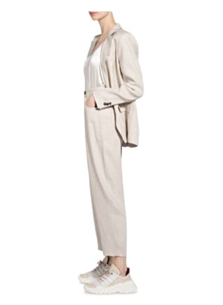 Set 7/8-Hose mit Leinen, Beige