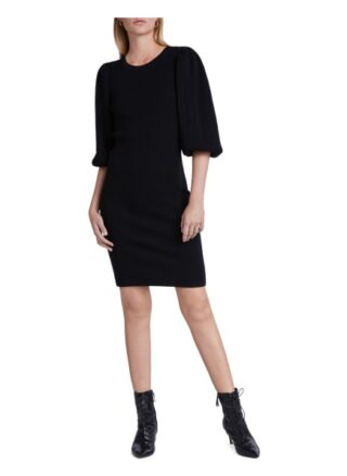 Set Kleid in Feinstrick Rippenstrukur, Schwarz