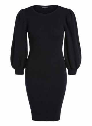 Set Kleid in Feinstrick Rippenstrukur, Schwarz