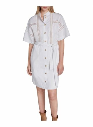 Set Kleid mit Crochet-Bändern, Weiß