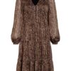 Set Kleid mit Glitzergarn, Braun
