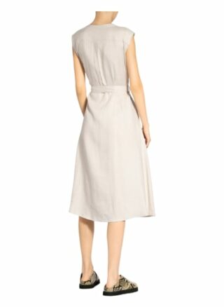 Set Kleid mit Leinen, Beige