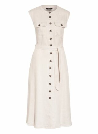 Set Kleid mit Leinen, Beige