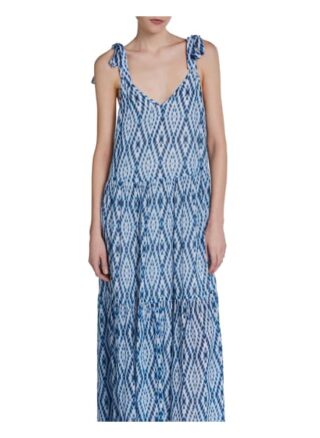 Set Kleid mit Tie-Dye Print, Weiß