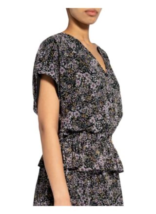 Set Kleid mit Volantbesatz, Schwarz