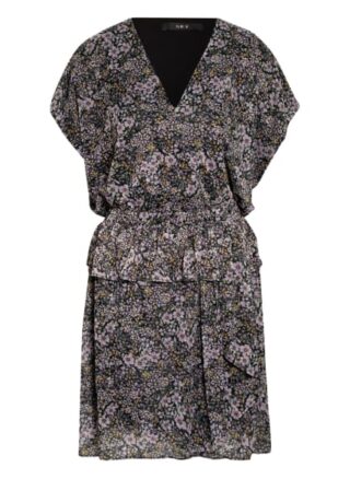 Set Kleid mit Volantbesatz, Schwarz