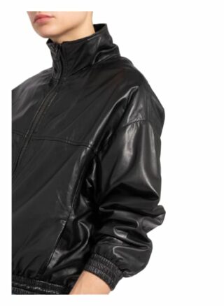 Set Lederblouson, Schwarz